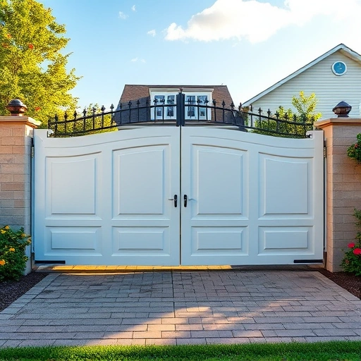 Completed sliding gate installation in Knoxville TN, showcasing craftsmanship, vibrant landscaping, and serene atmosphere.