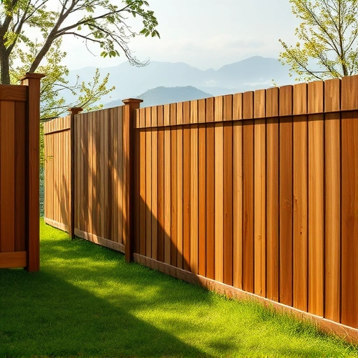 Completed wooden fence project in Pigeon Forge TN with Smoky Mountains in background and vibrant green grass.