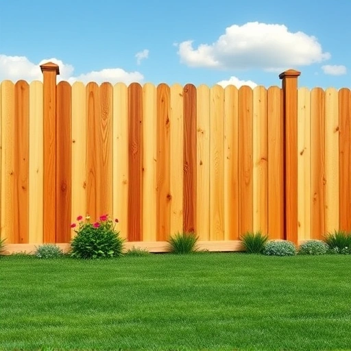 Completed wooden fence installation in Loudon TN, showcasing craftsmanship, lush yard, and serene blue sky.