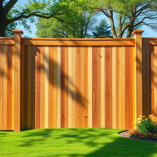Completed wood fence installation in Rutledge TN showcasing craftsmanship, rich grain, and a vibrant garden backdrop.