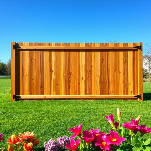 Completed wood fence installation in Oak Ridge TN showcasing craftsmanship with natural wood finish and vibrant flowers.