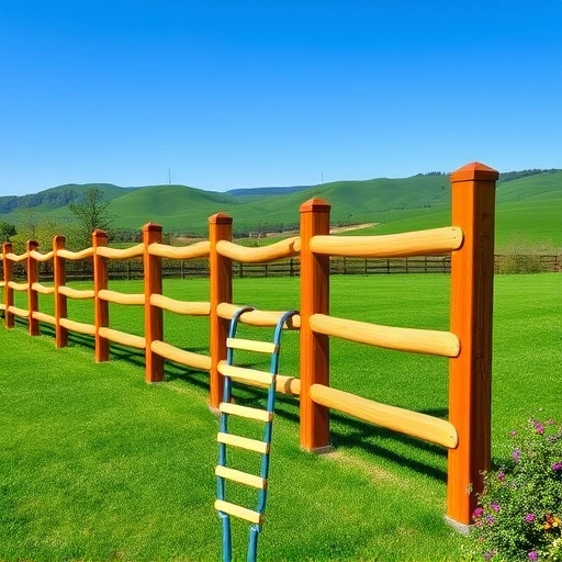 Post and rail fence installation in Knoxville TN with natural wood tones, lush landscape, and rolling hills.