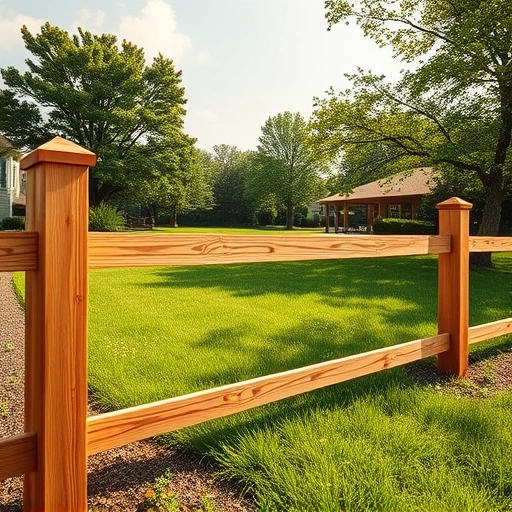 Post and rail fence installation in Knoxville TN with natural wood finish and vibrant wildflowers in a serene setting.