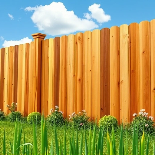 Completed wood fence installation in Mascot TN with polished panels, lush grass, and a clear blue sky.