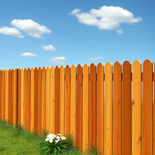 Meticulously crafted wooden fence in Powell TN, showcasing rich tones and a serene green landscape.