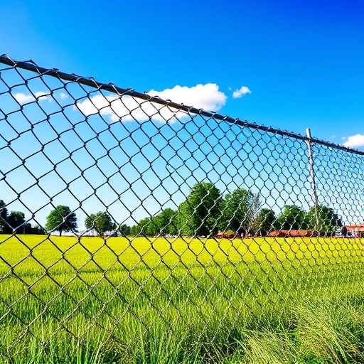 Completed chain-link fence installation in Knoxville TN with galvanized steel links and manicured grass background.