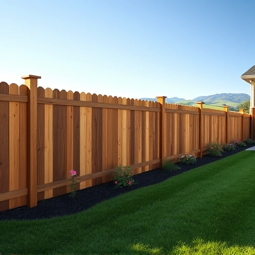 Completed wooden fence installation in Sevierville TN, showcasing craftsmanship and lush green surroundings.