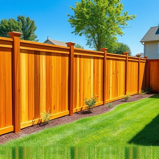 Completed wood fence installation in Rockwood TN with smooth panels, sturdy posts, green grass, and clear blue sky.