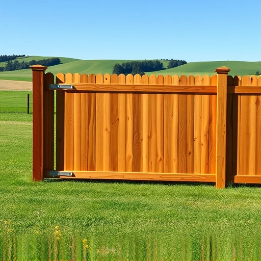 Fencing installation in New Tazewell TN with a sturdy wooden fence, lush landscape, and clear blue sky.