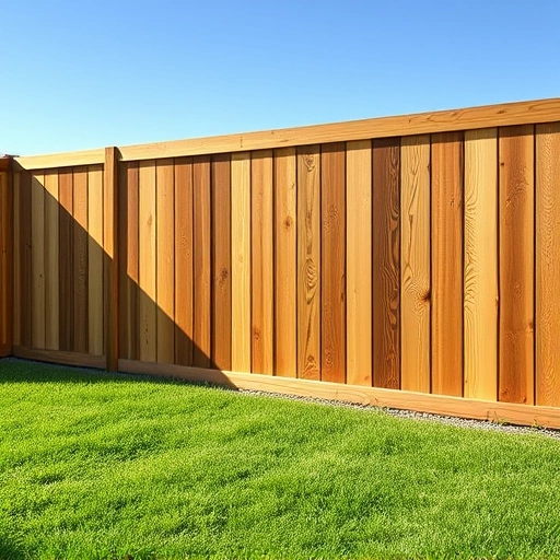 Completed Board-On-Board Fence in Knoxville TN showing rich wood grain, green lawn, and serene landscape.
