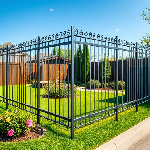 Completed aluminum and metal fence installation in Knoxville TN, showcasing craftsmanship and a lush green backdrop.