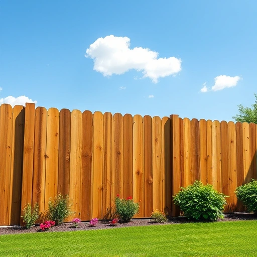 Completed wood fence installation in Seymour TN, showcasing craftsmanship against a green landscape and blue sky.