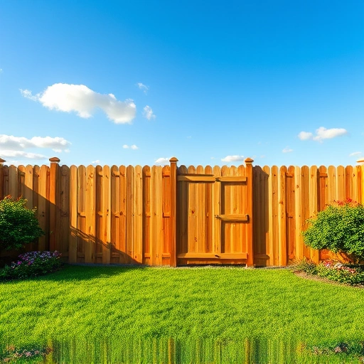 Completed wood fencing installation in Newport TN, showcasing craftsmanship around a lush green yard with vibrant landscaping.