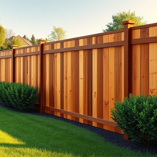 Completed wooden privacy fence in Clinton TN blends with natural landscape and showcases quality craftsmanship.