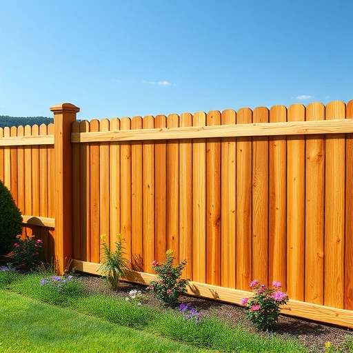 Completed wooden fence installation in Strawberry Plains TN, showcasing craftsmanship against a lush green lawn and serene hills.