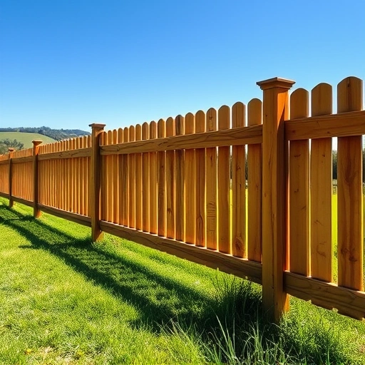 Completed wooden fence in Strawberry Plains TN blends with lush greenery and rolling hills under a clear blue sky.