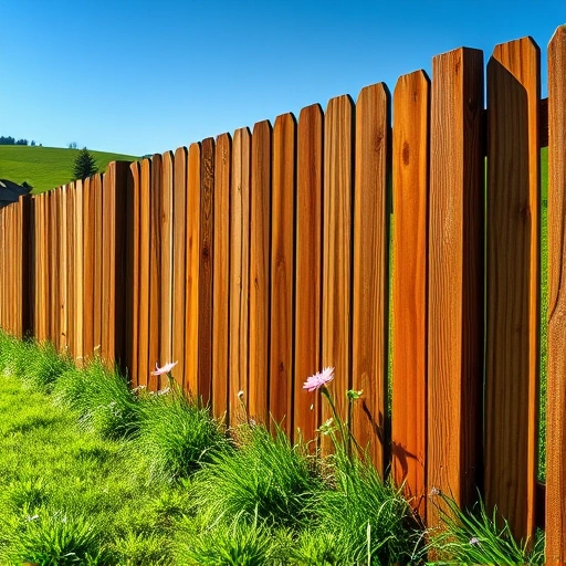 Beautiful wooden fence installation in Oliver Springs TN with rich textures, lush grass, and scenic rolling hills.