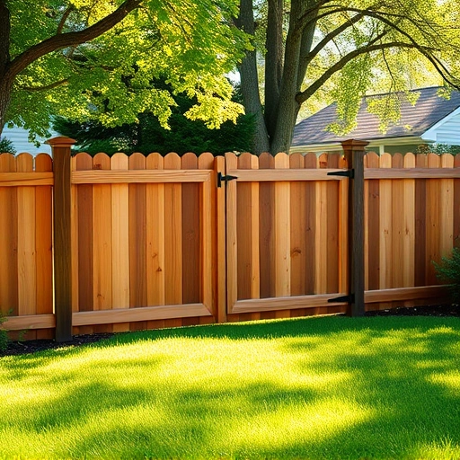 Completed wood fence installation in Tazewell TN, showcasing rich wooden panels and lush green lawn.