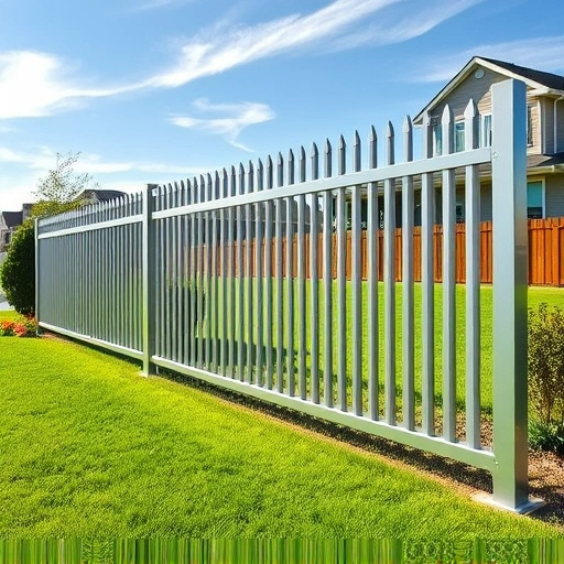 Completed aluminum and metal fence installation in Knoxville TN, showcasing sleek materials and vibrant landscaping.