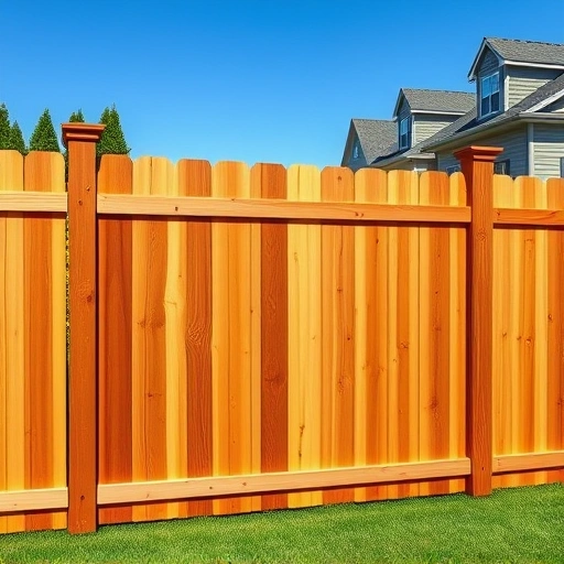Completed cedar wood fence installation in Powell TN, showcasing craftsmanship in a vibrant suburban landscape.