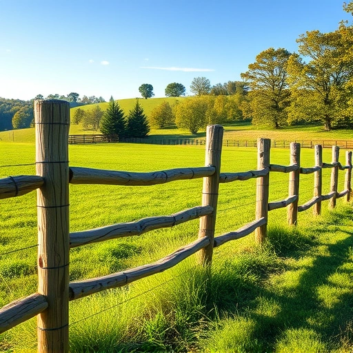 Split rail fence installation in Knoxville TN showcases natural wood grain, sturdy alignment, and a lush green landscape.
