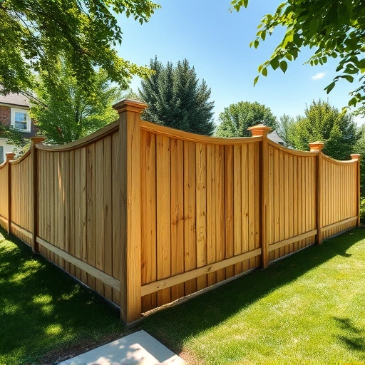 Completed wooden fence installation in Tazewell TN surrounded by greenery under a clear blue sky in a serene neighborhood.