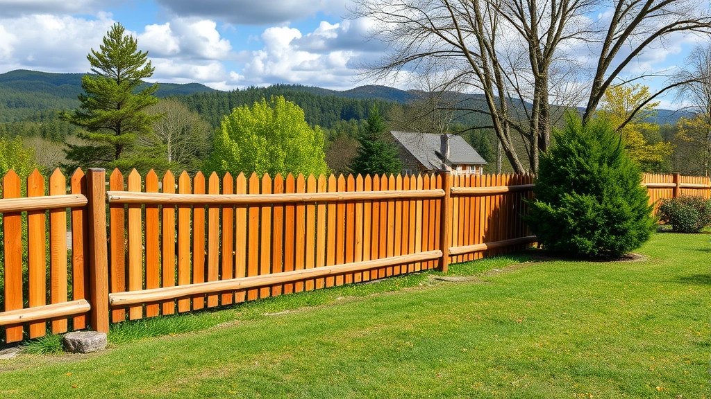 Fencing in Pigeon Forge TN with scenic mountains in the background and lush greenery.