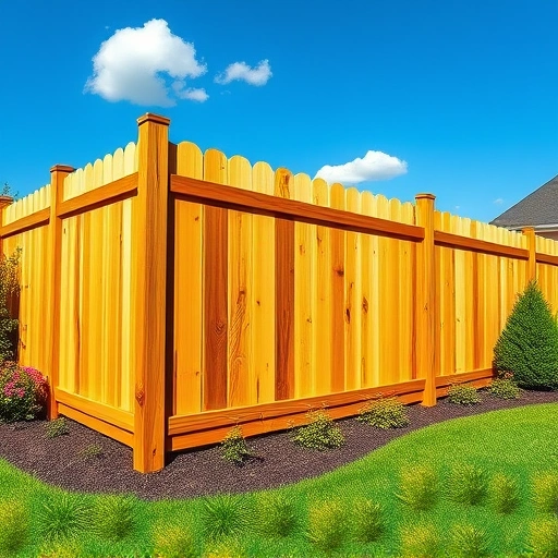 Completed wood fence installation in Halls TN with natural wood texture and vibrant green grass in a serene setting.