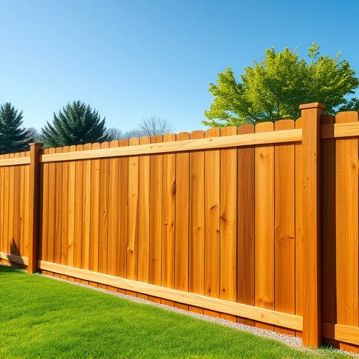 Completed wood fence installation in Sevierville TN, showcasing craftsmanship with warm wood tones and vibrant green lawn.