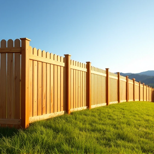 Elegant wooden fence in New Tazewell TN surrounded by lush grass and rolling hills under a clear blue sky.