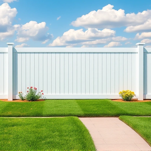 Completed aluminum fence installation in Knoxville TN with modern design, manicured lawn, colorful flowers, and blue sky.