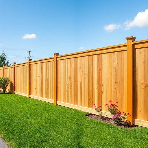 Beautiful wooden fence in Oak Ridge TN complements lush lawn and vibrant flowers, showcasing craftsmanship and detail.