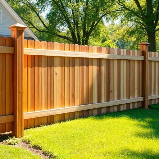 Completed wooden fence installation in La Follette TN, showcasing craftsmanship in a serene suburban setting.