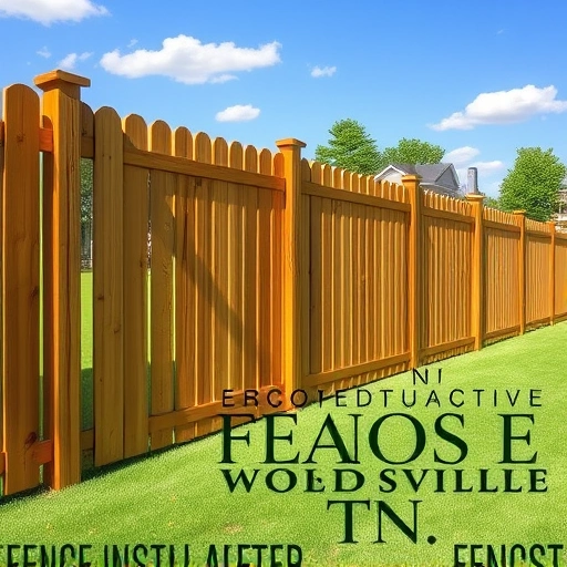 Wood fence installation in Friendsville TN with rich textures, classic picket style, and vibrant lawn flowers.