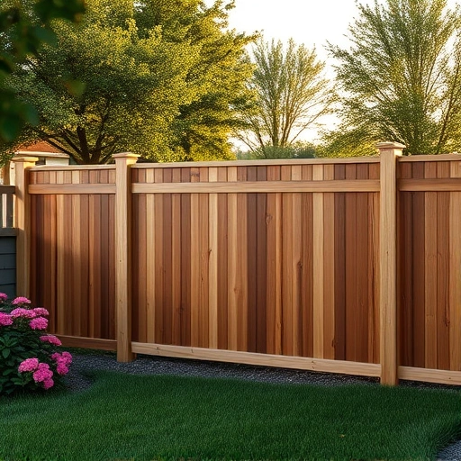 Completed wooden fence installation in Newport TN, showcasing natural wood grain and lush green landscape.