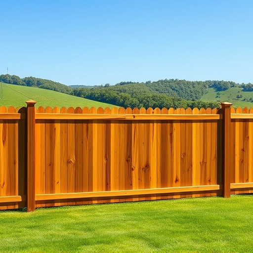 Completed wooden fence project in Rutledge TN surrounded by lush greenery and clear blue sky showcasing craftsmanship.