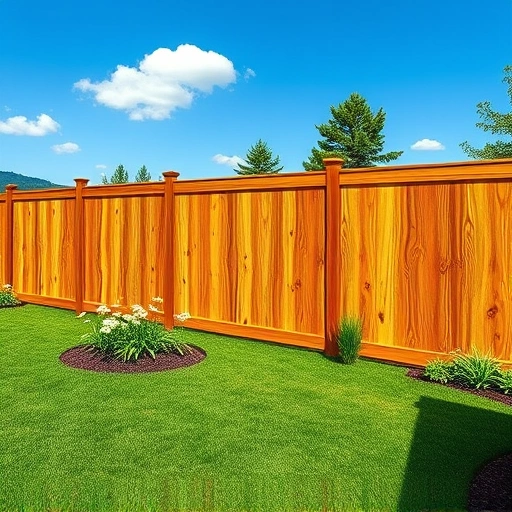 Completed wood fence installation in La Follette TN, showcasing rich textures, polished finish, and vibrant landscaping.