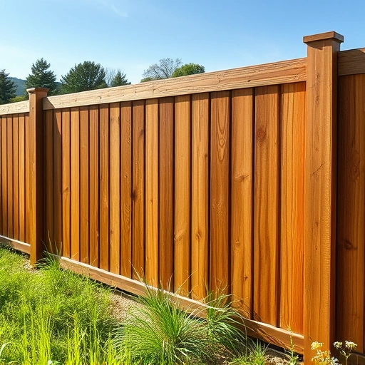 Perfectly installed wooden or metal fence in a serene Knoxville TN setting with lush grass and clear blue sky.
