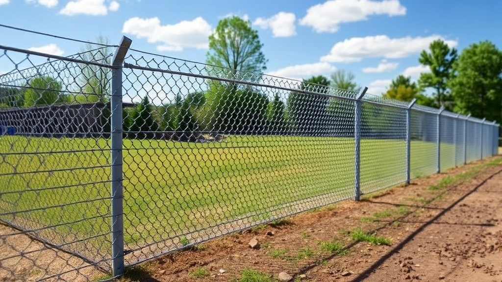Chain-Link Fence Installation projects in Knoxville TN showcasing various styles and heights of fencing.