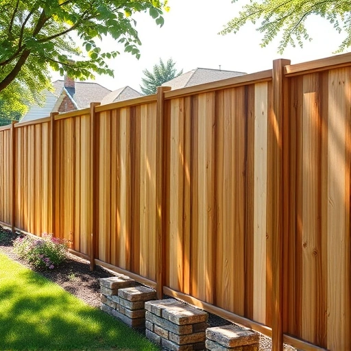 Cedar wood fence installation in Caryville TN, showcasing rich tones and craftsmanship in a serene neighborhood.
