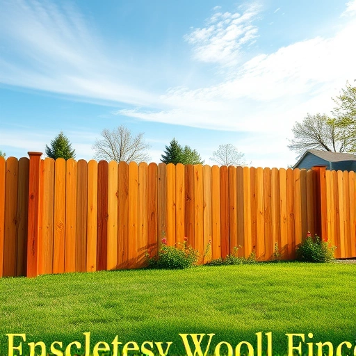 Completed wood fence installation in La Follette TN with cedar tones, lush lawn, and serene suburban backdrop.