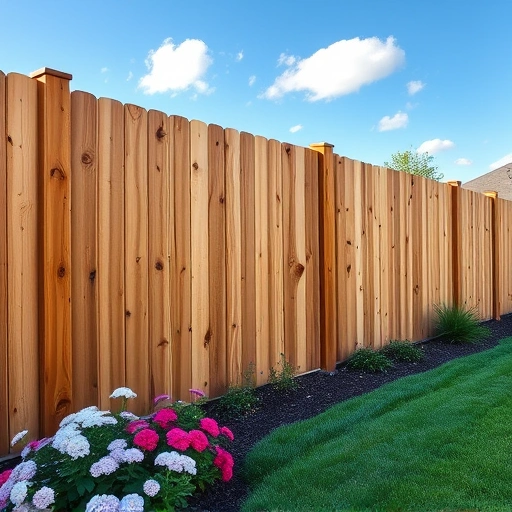 Beautiful wooden fence installation in Powell TN, showcasing cedar wood craftsmanship in a serene suburban setting.