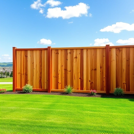 Completed wooden fence installation in Knoxville TN with lush lawn and serene suburban landscape.