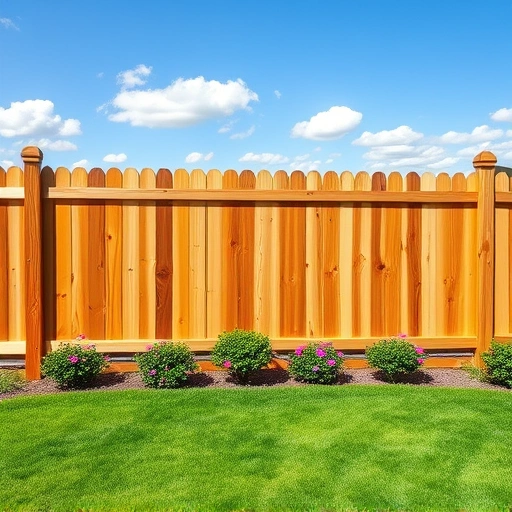 Completed cedar wood fence in Maynardville TN, showcasing craftsmanship with lush lawn and rolling hills backdrop.
