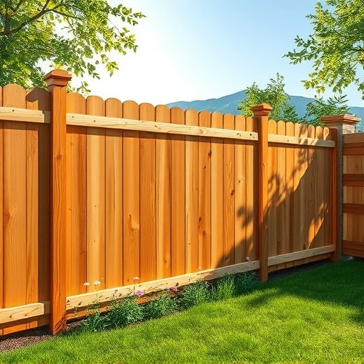 Wooden fence installation in Gatlinburg TN, set against lush trees and mountains, showcasing craftsmanship and serenity.