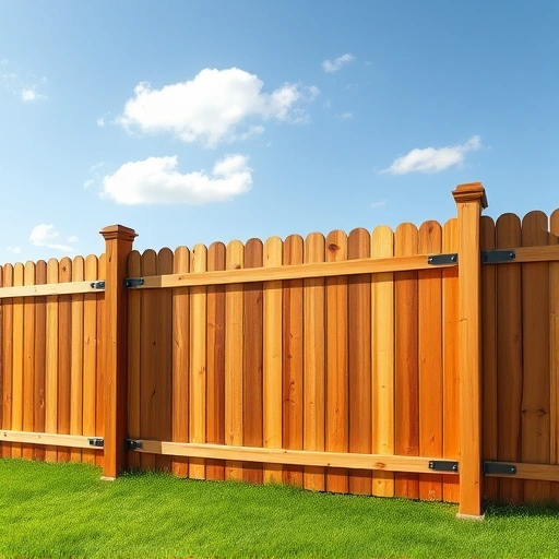 Completed wooden fence installation in Newport TN, showcasing craftsmanship, lush lawn, and serene blue sky backdrop.