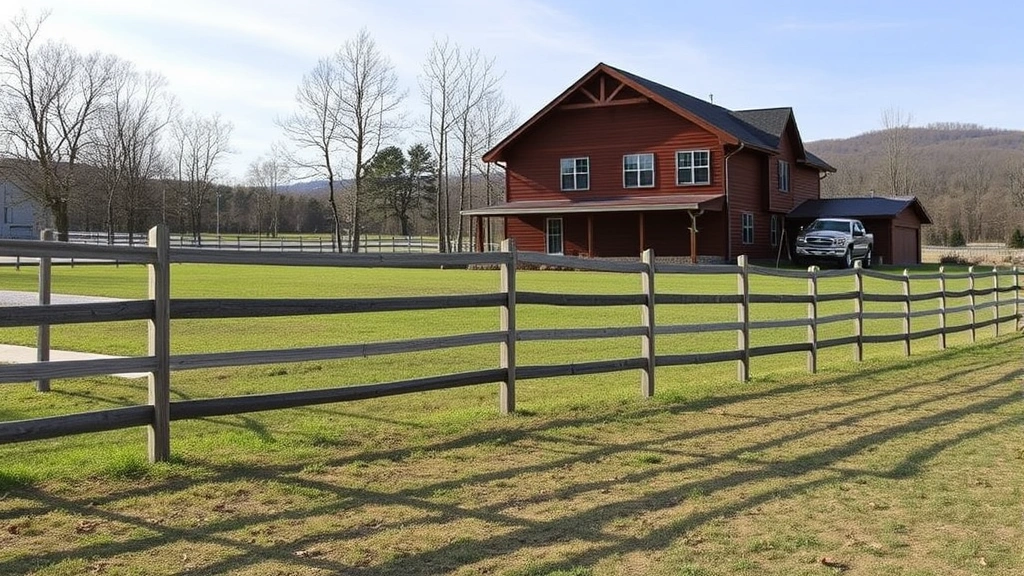 Fencing in Sevierville, TN with a scenic backdrop of mountains and trees.