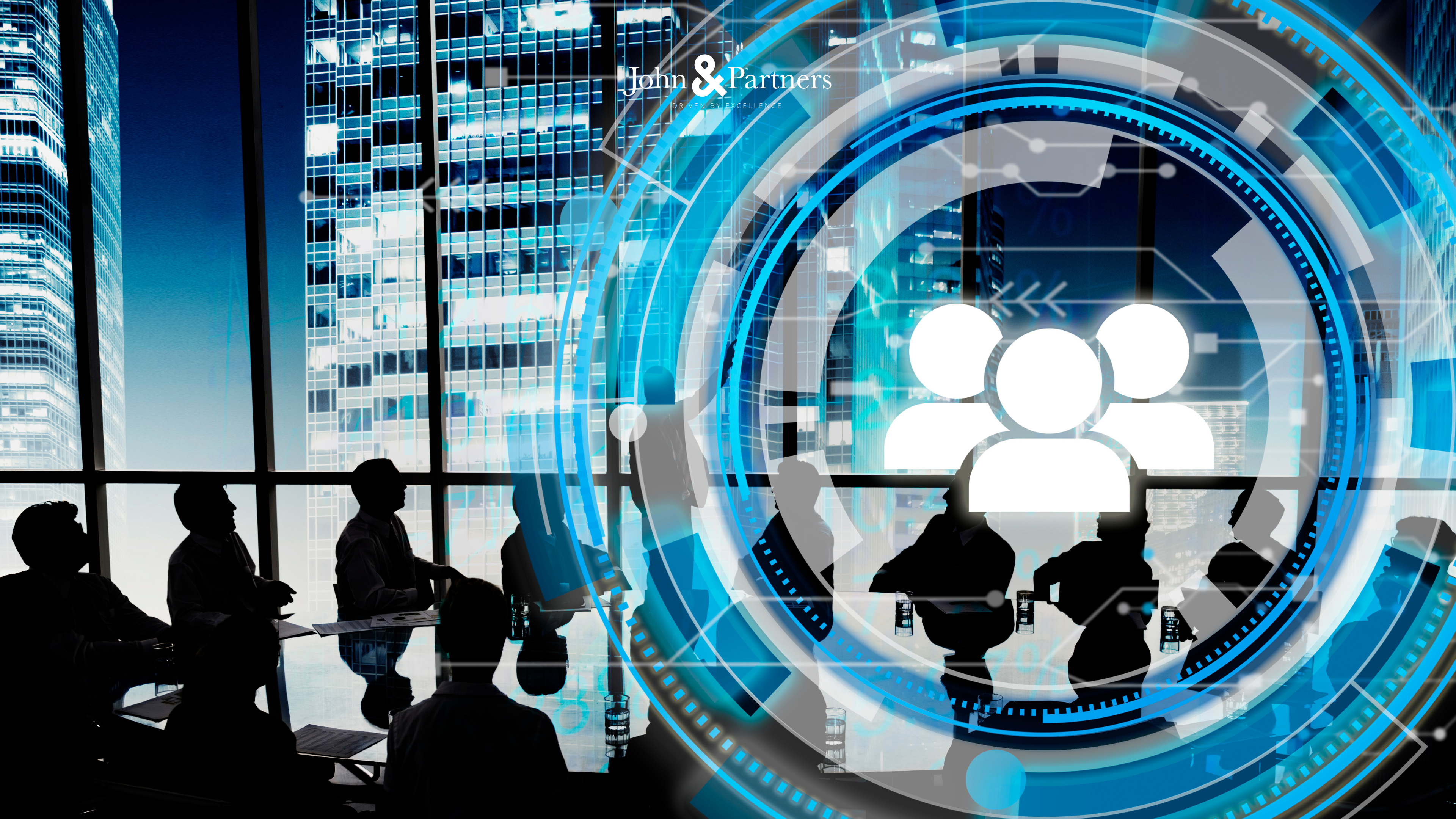 Cuộc họp chiến lược AI tại doanh nghiệp với dashboard KPI và roadmap chuyển đổi số