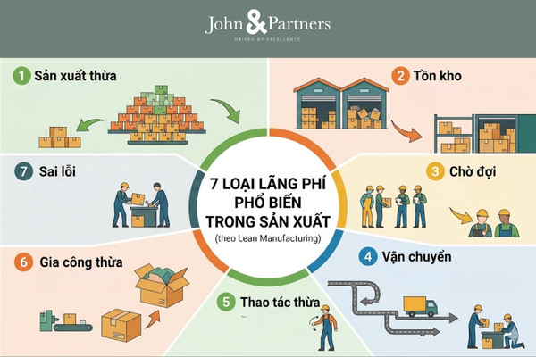 7 loại lãng phí phổ biến trong sản xuất 
