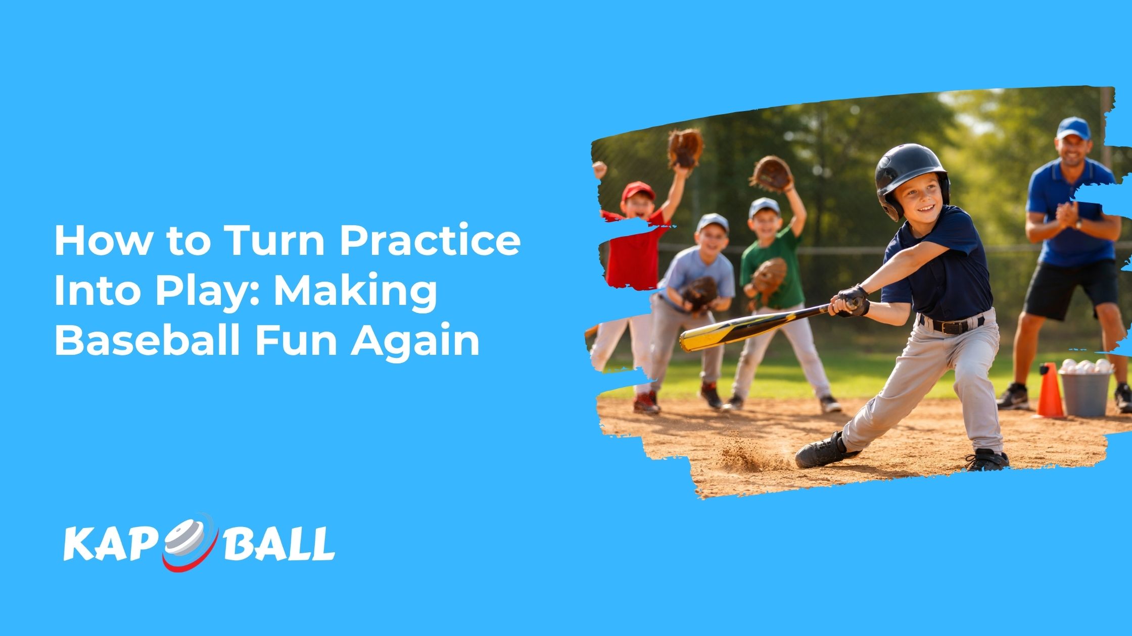 Coach demonstrating a fun backyard baseball drill 
